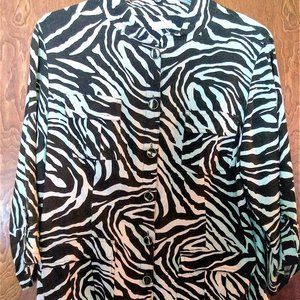 Chico's Animal Print Jacket Style Top